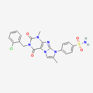 4-(3-(2-chlorobenzyl)-1,7-dimethyl-2,4-dioxo-3,4-dihydro-1H-imidazo[2,1-f]purin-8(2H)-yl)benzenesulfonamide