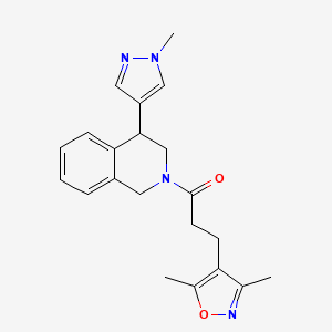 3-(3,5-dimethylisoxazol-4-yl)-1-(4-(1-methyl-1H-pyrazol-4-yl)-3,4-dihydroisoquinolin-2(1H)-yl)propan-1-one
