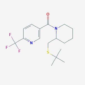 (2-((Tert-butylthio)methyl)piperidin-1-yl)(6-(trifluoromethyl)pyridin-3-yl)methanone
