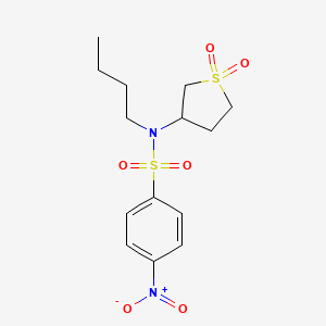 molecular formula C14H20N2O6S2 B2830867 N-butyl-N-(1,1-dioxidotetrahydrothiophen-3-yl)-4-nitrobenzenesulfonamide CAS No. 874787-91-4