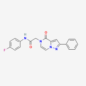 molecular formula C20H15FN4O2 B2830871 N-(4-fluorophenyl)-2-(4-oxo-2-phenylpyrazolo[1,5-a]pyrazin-5(4H)-yl)acetamide CAS No. 941920-18-9