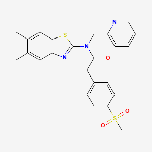 N-(5,6-dimethylbenzo[d]thiazol-2-yl)-2-(4-(methylsulfonyl)phenyl)-N-(pyridin-2-ylmethyl)acetamide