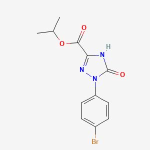 molecular formula C12H12BrN3O3 B2830873 Isopropyl 1-(4-bromophenyl)-2,5-dihydro-5-oxo-1H-1,2,4-triazole-3-carboxylate CAS No. 1233509-89-1