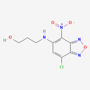 molecular formula C9H9ClN4O4 B2830909 3-[(7-Chloro-4-nitro-2,1,3-benzoxadiazol-5-yl)amino]propan-1-ol CAS No. 372975-34-3