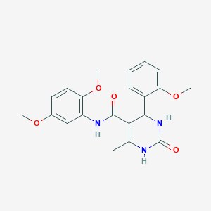 molecular formula C21H23N3O5 B2830910 N-(2,5-dimethoxyphenyl)-4-(2-methoxyphenyl)-6-methyl-2-oxo-1,2,3,4-tetrahydropyrimidine-5-carboxamide CAS No. 421576-85-4