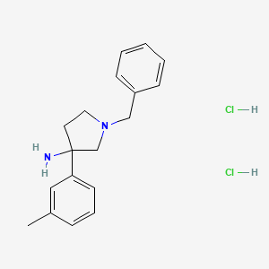 1-Benzyl-3-(3-methylphenyl)pyrrolidin-3-amine;dihydrochloride