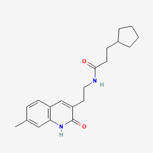 3-cyclopentyl-N-(2-(7-methyl-2-oxo-1,2-dihydroquinolin-3-yl)ethyl)propanamide