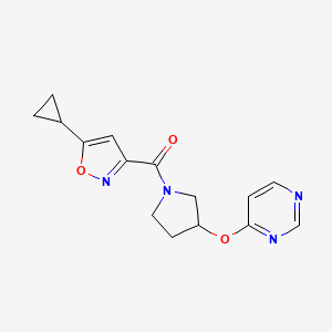 (5-Cyclopropylisoxazol-3-yl)(3-(pyrimidin-4-yloxy)pyrrolidin-1-yl)methanone