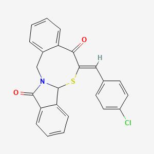 (10Z)-10-[(4-chlorophenyl)methylidene]-11-thia-1-azatetracyclo[10.7.0.0^{3,8}.0^{13,18}]nonadeca-3(8),4,6,13(18),14,16-hexaene-9,19-dione