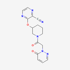 3-((1-(2-(6-oxopyridazin-1(6H)-yl)acetyl)piperidin-3-yl)oxy)pyrazine-2-carbonitrile