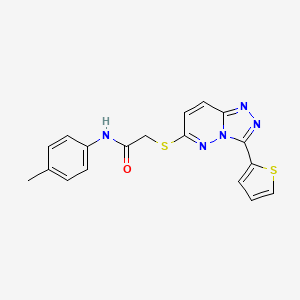 N-(4-methylphenyl)-2-[(3-thiophen-2-yl-[1,2,4]triazolo[4,3-b]pyridazin-6-yl)sulfanyl]acetamide