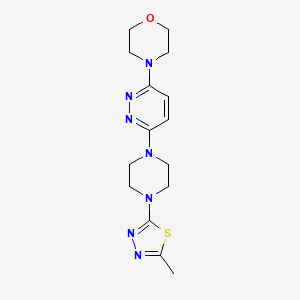 molecular formula C15H21N7OS B2830936 4-[6-[4-(5-Methyl-1,3,4-thiadiazol-2-yl)piperazin-1-yl]pyridazin-3-yl]morpholine CAS No. 2415565-43-2