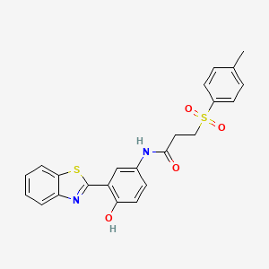molecular formula C23H20N2O4S2 B2830954 N-(3-(benzo[d]thiazol-2-yl)-4-hydroxyphenyl)-3-tosylpropanamide CAS No. 898414-30-7