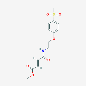 molecular formula C14H17NO6S B2830958 Methyl (E)-4-[2-(4-methylsulfonylphenoxy)ethylamino]-4-oxobut-2-enoate CAS No. 2411332-10-8