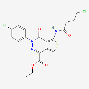 molecular formula C19H17Cl2N3O4S B2830998 ethyl 5-(4-chlorobutanamido)-3-(4-chlorophenyl)-4-oxo-3H,4H-thieno[3,4-d]pyridazine-1-carboxylate CAS No. 851950-18-0