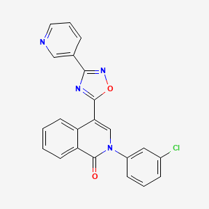 molecular formula C22H13ClN4O2 B2831007 2-(3-chlorophenyl)-4-[3-(pyridin-3-yl)-1,2,4-oxadiazol-5-yl]-1,2-dihydroisoquinolin-1-one CAS No. 1207055-95-5