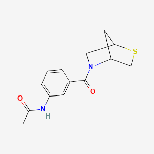 molecular formula C14H16N2O2S B2831039 N-(3-(2-thia-5-azabicyclo[2.2.1]heptane-5-carbonyl)phenyl)acetamide CAS No. 2034208-54-1