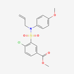 molecular formula C18H18ClNO5S B2831043 Methyl 4-chloro-3-[(4-methoxyphenyl)(prop-2-en-1-yl)sulfamoyl]benzoate CAS No. 379726-50-8