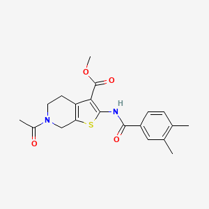 molecular formula C20H22N2O4S B2831067 Methyl 6-acetyl-2-(3,4-dimethylbenzamido)-4,5,6,7-tetrahydrothieno[2,3-c]pyridine-3-carboxylate CAS No. 887894-11-3