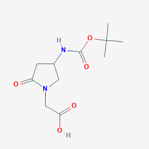 molecular formula C11H18N2O5 B2831091 4-(Boc-amino)-2-oxopyrrolidine-1-acetic Acid CAS No. 132757-20-1