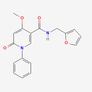 molecular formula C18H16N2O4 B2831102 N-(furan-2-ylmethyl)-4-methoxy-6-oxo-1-phenyl-1,6-dihydropyridine-3-carboxamide CAS No. 2034320-33-5