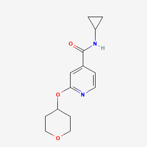 molecular formula C14H18N2O3 B2831132 N-cyclopropyl-2-(oxan-4-yloxy)pyridine-4-carboxamide CAS No. 2034391-69-8