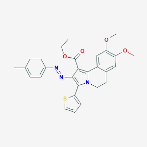 molecular formula C28H27N3O4S B283115 ethyl 8,9-dimethoxy-2-[(4-methylphenyl)diazenyl]-3-(2-thienyl)-5,6-dihydropyrrolo[2,1-a]isoquinoline-1-carboxylate 