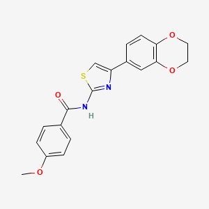 molecular formula C19H16N2O4S B2831163 N-[4-(2,3-dihydro-1,4-benzodioxin-6-yl)-1,3-thiazol-2-yl]-4-methoxybenzamide CAS No. 790243-10-6
