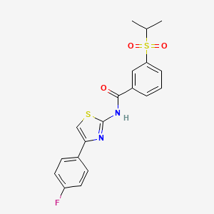 molecular formula C19H17FN2O3S2 B2831246 N-(4-(4-fluorophenyl)thiazol-2-yl)-3-(isopropylsulfonyl)benzamide CAS No. 919843-53-1