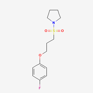 molecular formula C13H18FNO3S B2831257 1-[3-(4-fluorophenoxy)propanesulfonyl]pyrrolidine CAS No. 946265-39-0