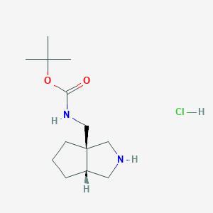 molecular formula C13H25ClN2O2 B2831287 rac-tert-butyl N-{[(3aR,6aR)-octahydrocyclopenta[c]pyrrol-3a-yl]methyl}carbamate hydrochloride, cis CAS No. 1909294-31-0