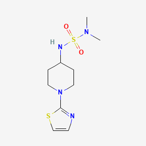 molecular formula C10H18N4O2S2 B2831306 Dimethyl({[1-(1,3-thiazol-2-YL)piperidin-4-YL]sulfamoyl})amine CAS No. 1448122-36-8