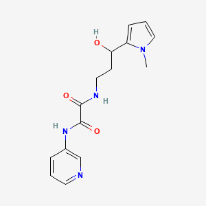 molecular formula C15H18N4O3 B2831313 N-[3-hydroxy-3-(1-methyl-1H-pyrrol-2-yl)propyl]-N'-(pyridin-3-yl)ethanediamide CAS No. 1795305-37-1