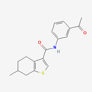 molecular formula C18H19NO2S B2831318 N-(3-acetylphenyl)-6-methyl-4,5,6,7-tetrahydro-1-benzothiophene-3-carboxamide CAS No. 868153-80-4