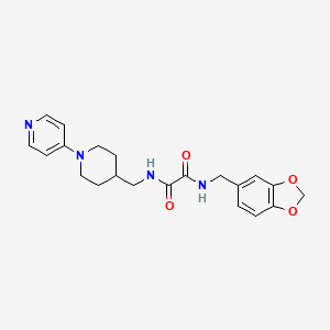 molecular formula C21H24N4O4 B2831379 N1-(benzo[d][1,3]dioxol-5-ylmethyl)-N2-((1-(pyridin-4-yl)piperidin-4-yl)methyl)oxalamide CAS No. 2034503-12-1