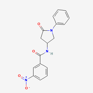 molecular formula C17H15N3O4 B2831392 3-nitro-N-(5-oxo-1-phenylpyrrolidin-3-yl)benzamide CAS No. 896361-93-6