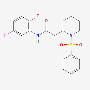 molecular formula C19H20F2N2O3S B2831394 2-[1-(benzenesulfonyl)piperidin-2-yl]-N-(2,5-difluorophenyl)acetamide CAS No. 1021040-77-6