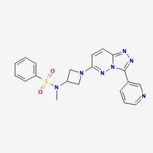 molecular formula C20H19N7O2S B2831412 N-methyl-N-{1-[3-(pyridin-3-yl)-[1,2,4]triazolo[4,3-b]pyridazin-6-yl]azetidin-3-yl}benzenesulfonamide CAS No. 2380042-57-7