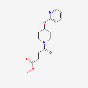 molecular formula C16H22N2O4 B2831425 Ethyl 4-oxo-4-(4-(pyridin-2-yloxy)piperidin-1-yl)butanoate CAS No. 1448133-09-2