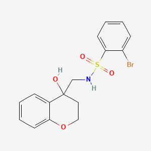 molecular formula C16H16BrNO4S B2831436 2-bromo-N-((4-hydroxychroman-4-yl)methyl)benzenesulfonamide CAS No. 1448132-32-8