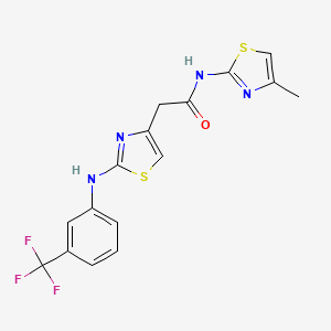 N-(4-methylthiazol-2-yl)-2-(2-((3-(trifluoromethyl)phenyl)amino)thiazol-4-yl)acetamide