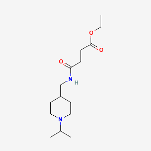 molecular formula C15H28N2O3 B2831469 Ethyl 4-(((1-isopropylpiperidin-4-yl)methyl)amino)-4-oxobutanoate CAS No. 1211356-75-0