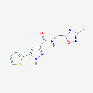 N-((3-methyl-1,2,4-oxadiazol-5-yl)methyl)-3-(thiophen-2-yl)-1H-pyrazole-5-carboxamide