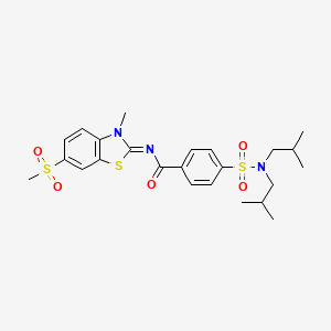 (Z)-4-(N,N-diisobutylsulfamoyl)-N-(3-methyl-6-(methylsulfonyl)benzo[d]thiazol-2(3H)-ylidene)benzamide