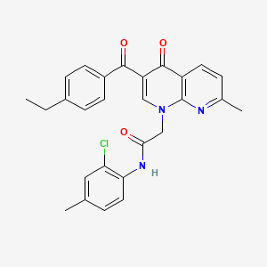 molecular formula C27H24ClN3O3 B2831492 N-(2-chloro-4-methylphenyl)-2-[3-(4-ethylbenzoyl)-7-methyl-4-oxo-1,4-dihydro-1,8-naphthyridin-1-yl]acetamide CAS No. 894886-77-2