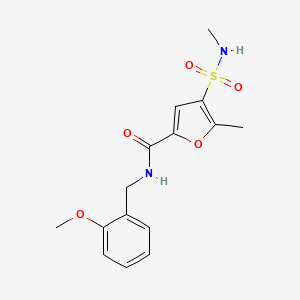 molecular formula C15H18N2O5S B2831550 N-[(2-methoxyphenyl)methyl]-5-methyl-4-(methylsulfamoyl)furan-2-carboxamide CAS No. 1207054-80-5