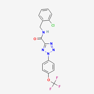 molecular formula C16H11ClF3N5O2 B2831551 N-(2-chlorobenzyl)-2-(4-(trifluoromethoxy)phenyl)-2H-tetrazole-5-carboxamide CAS No. 1396882-22-6