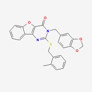 3-(1,3-benzodioxol-5-ylmethyl)-2-[(2-methylbenzyl)sulfanyl][1]benzofuro[3,2-d]pyrimidin-4(3H)-one