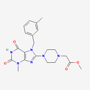methyl 2-(4-(3-methyl-7-(3-methylbenzyl)-2,6-dioxo-2,3,6,7-tetrahydro-1H-purin-8-yl)piperazin-1-yl)acetate