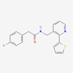 2-(4-fluorophenyl)-N-((2-(thiophen-2-yl)pyridin-3-yl)methyl)acetamide